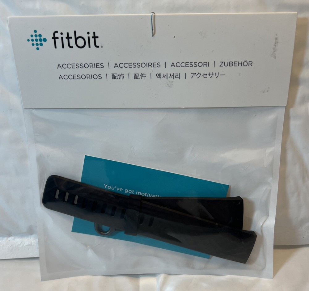 FITBIT CHARGE 3/4 BLACK ACCESSORY REPLACEMENT BAND SIZE MEDIUM/LARGE SEALED NEW