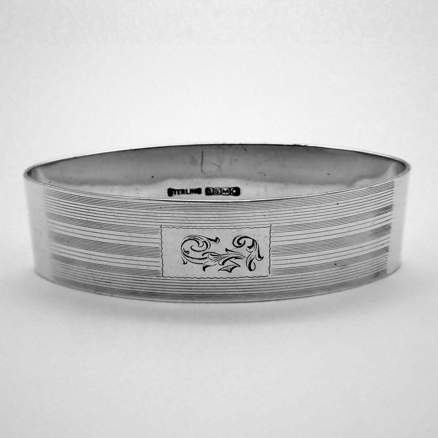 Napkin Ring SSMC Sterling Silver 1920 Mono F