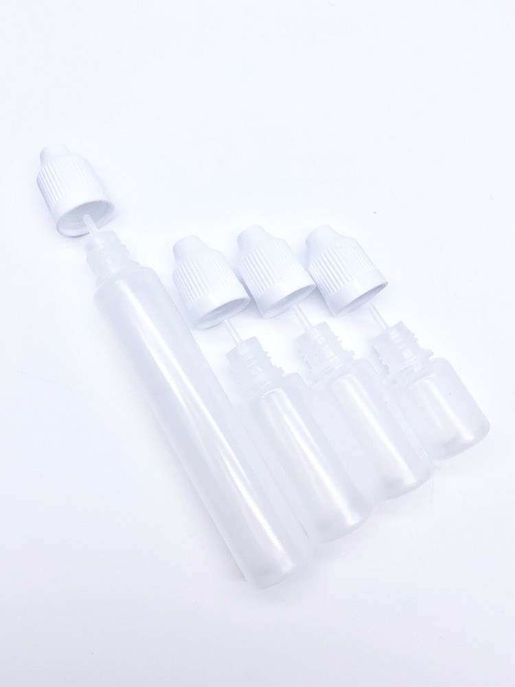 2pcs x Empty Squeezable Plastic E Dropper Reuse Bottles in Various Size UK