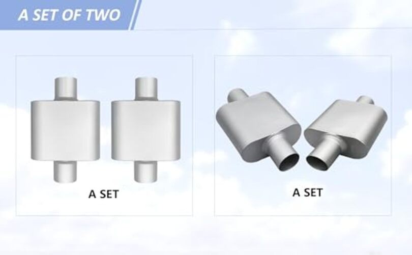 Performance Universal Aluminized Steel Single Chamber Muffler 2-Pack, 3" 3IN