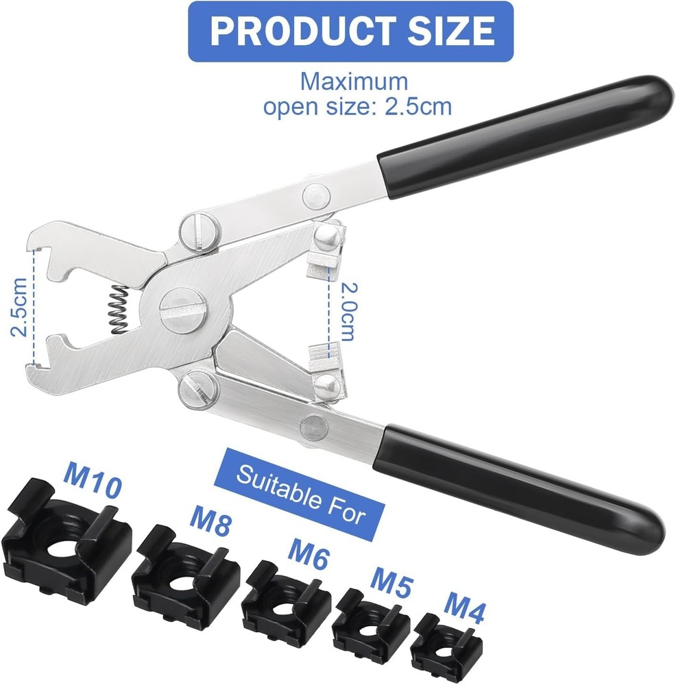 Ergonomic Rotable Cage Nut Tool for Easy Installation on M4-M10 Rack Systems