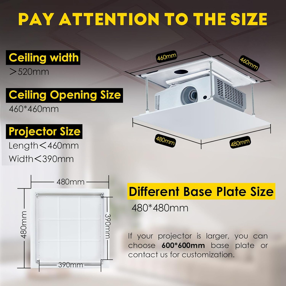 1M Hidden Projector Lift Motorized Projector Mount Ceiling Mount, 44Lbs Capacity