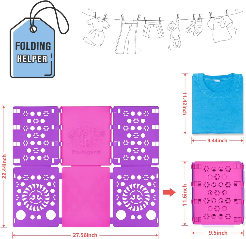 Boxlegend Version 3 Shirt Folding Board T Shirts Clothes Folder Durable Plastic