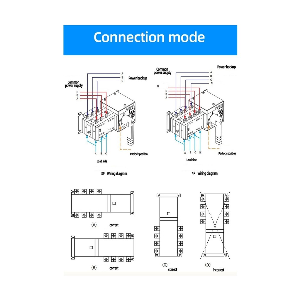 400V Power Automatic Transfer Switch Intelligent Isolation Type 2 in 1 Out Tr...