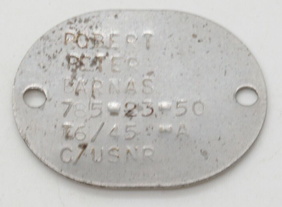 WWII 1945 Navy Naval Dog Tag T6/45