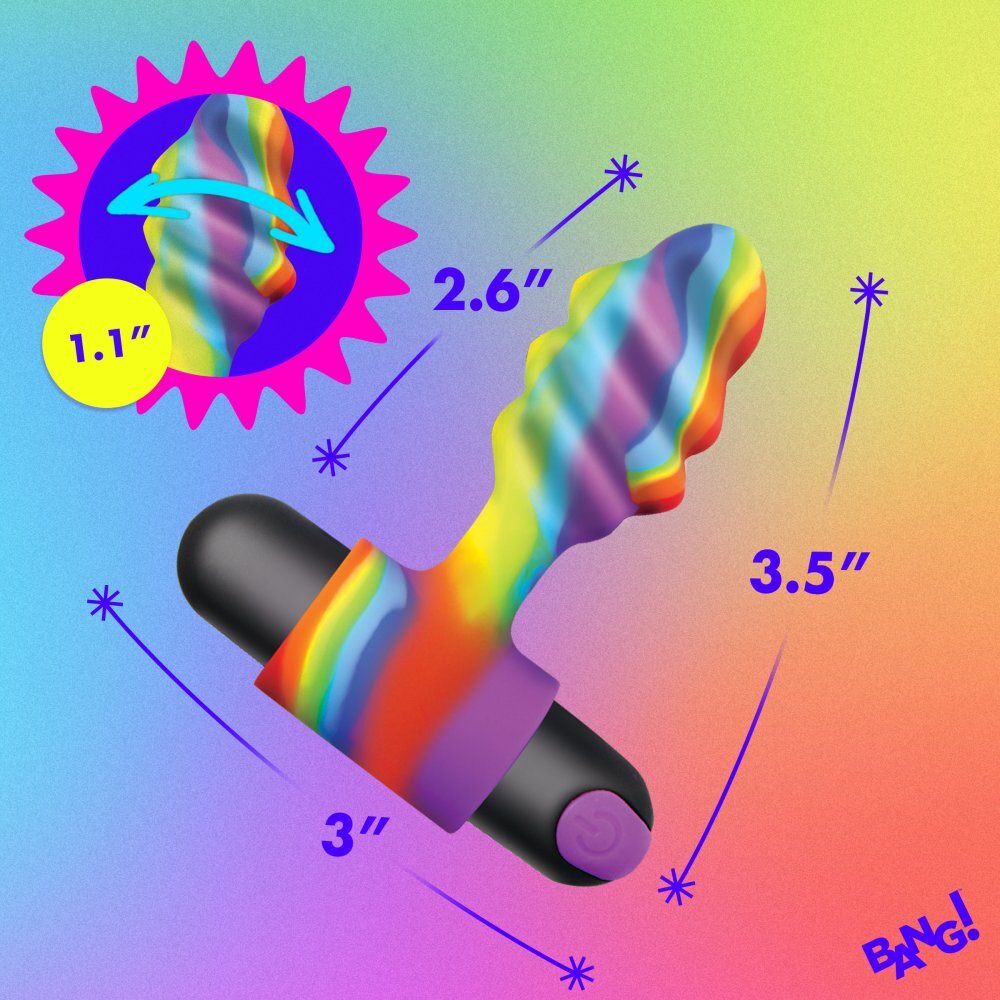 Bang!: Vibrating Rainbow Butt Plug ---FREE SHIPPING!!!