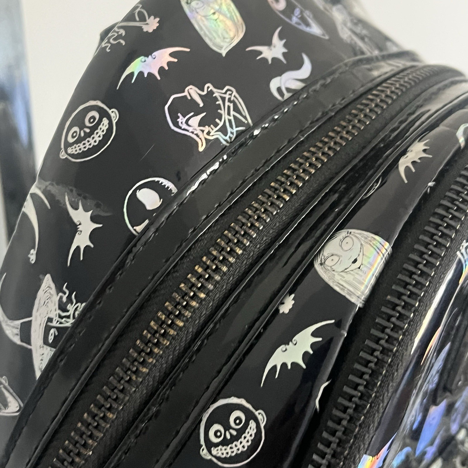 Loungefly Nightmare Before Christmas Holographic Mini Backpack Disney Park Black