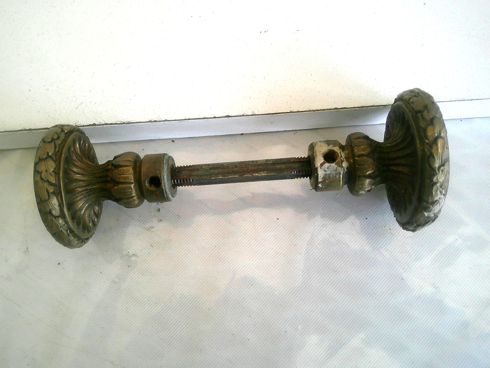 Antique Victorian Fancy Solid Brass Door Knob set