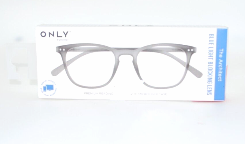 ONLY EYEWEAR BLUE LIGHT BLOCKING " The Architect " READER + 2.50 New