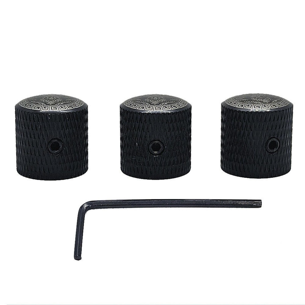 3Pack Metal Electric Guitar Volume Tone Control Dome Knobs Potentiometer Caps j