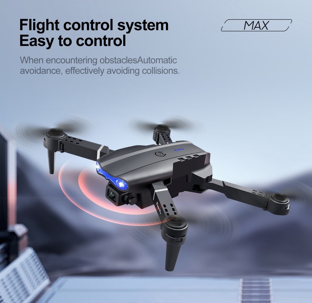 E99 Max Drone Screen Controller, 2 batteries, Altitude Hold, One Key Take Grey