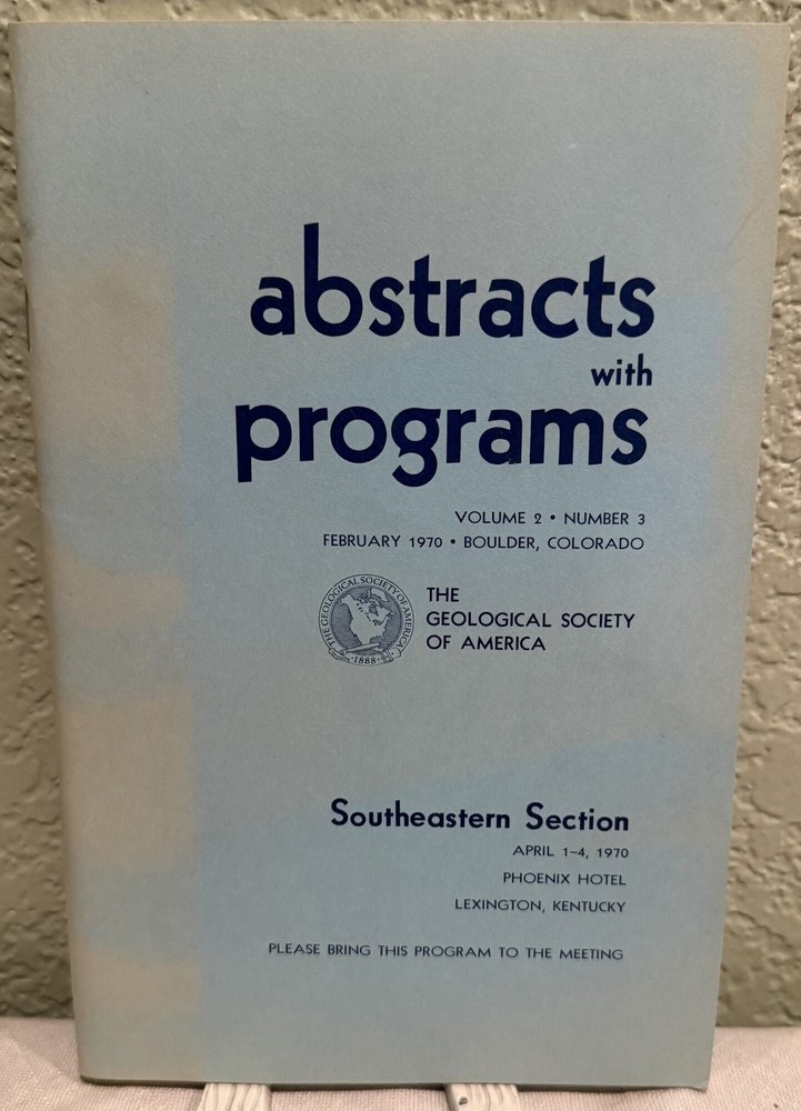 The Society / Abstracts With Programs Vol 2 Number 3 Southeastern Section 1970