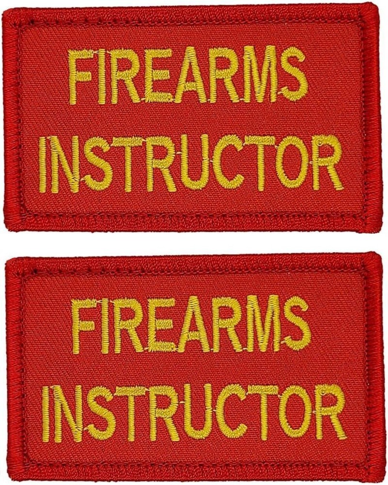 FIREARMS INSTRUCTOR EMBROIDERED TACTICAL PATCH  | 2PC HOOK BACKING 3" x 2"