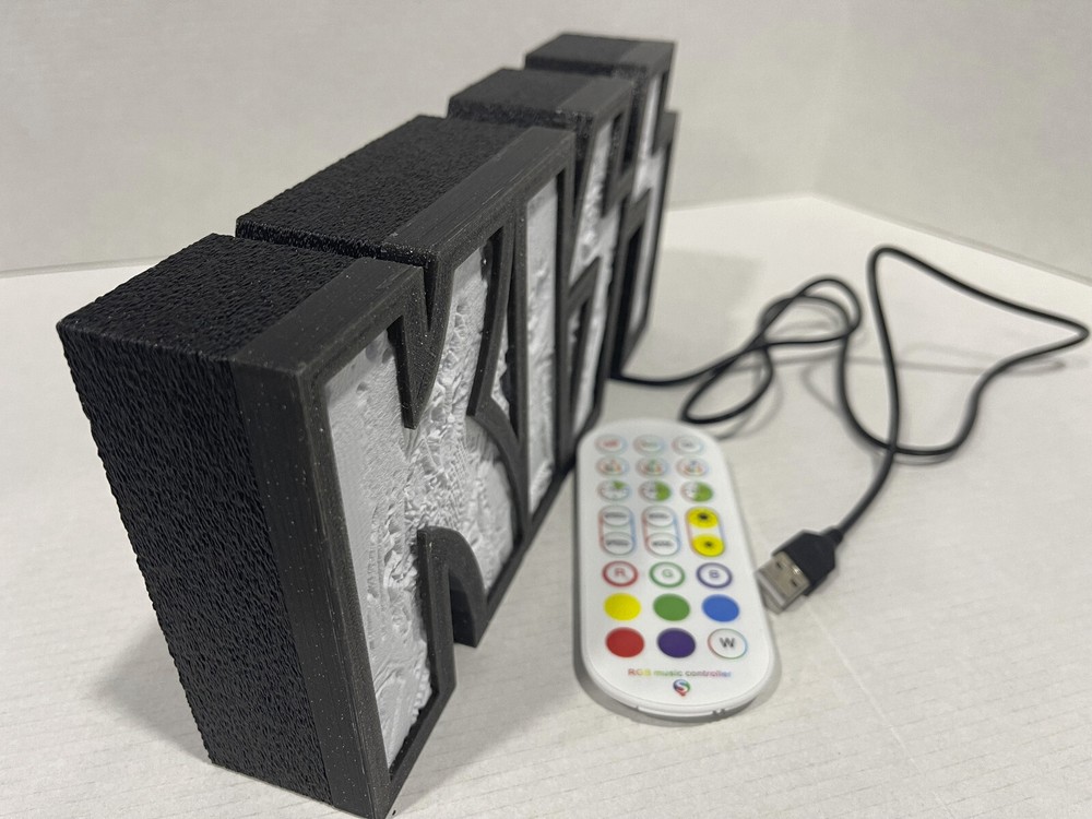 KISS light box, v3, Litho, with LED colored lights and built in Sound Sensor