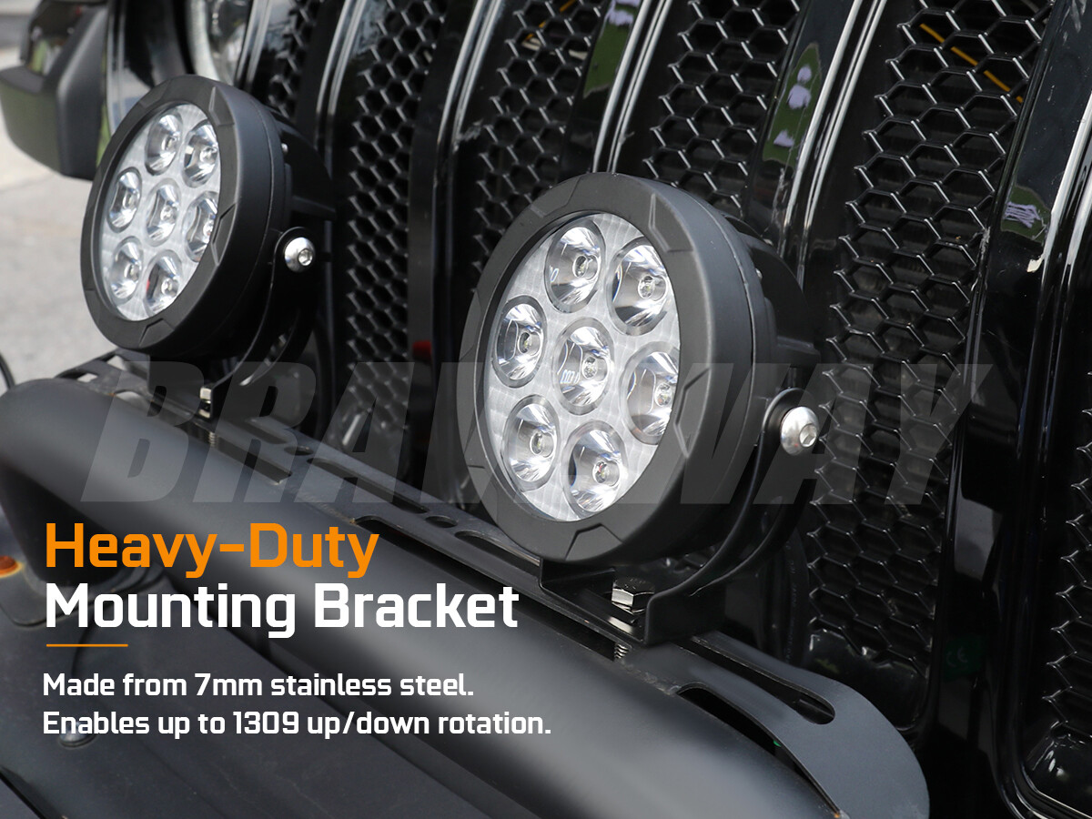 Pair Yellow White Motorcycle LED Spot Light Auxiliary Headlight Fog Driving Lamp