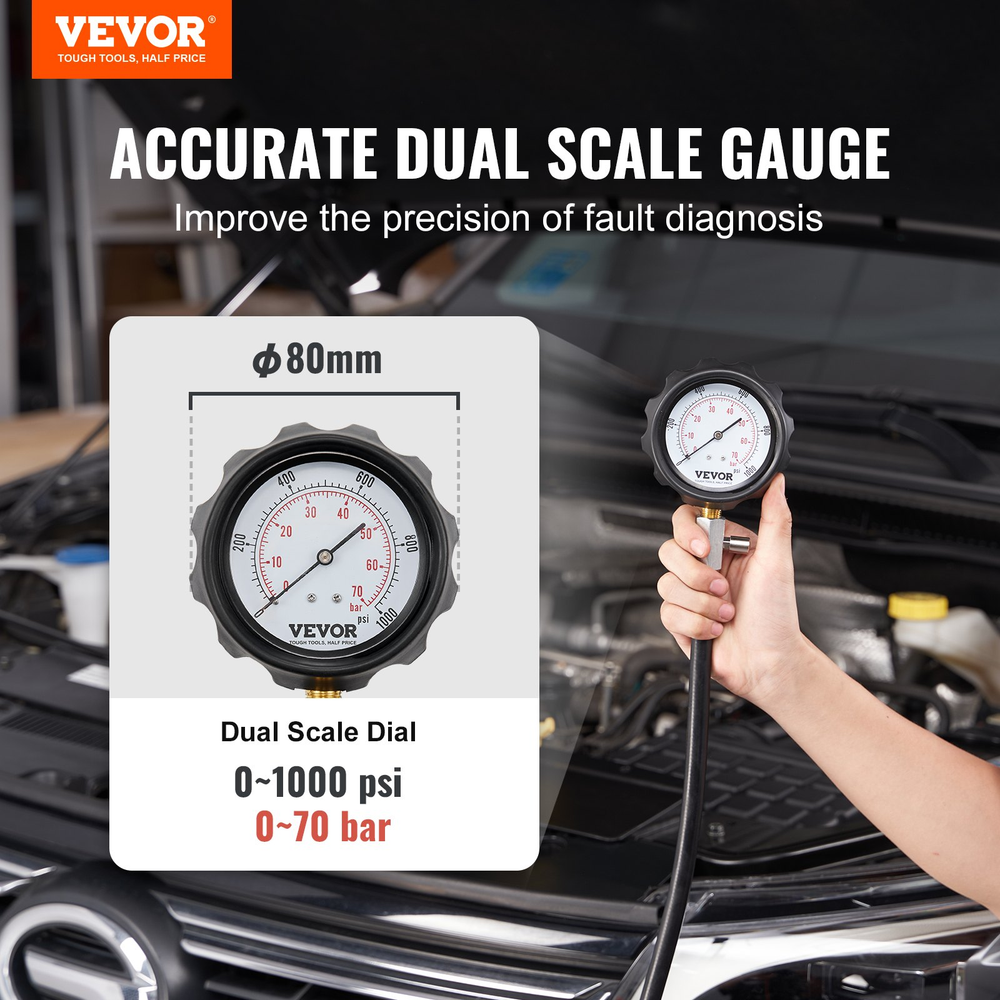Diesel Engine Compression Tester | Cylinder Pressure Test Tool Kit