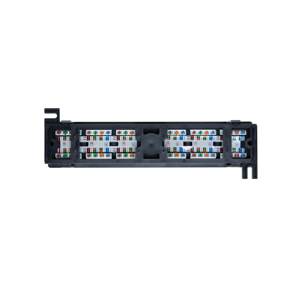 Cat6 12 Port Patch Panel 110Type 23-26AWG RJ45 Ethernet LAN Network Rack Mount