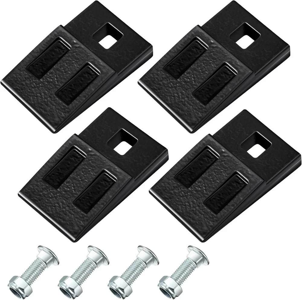 4 Pack 3 Point Auger Cutting Edge with Screw Square Hole Replacement Auger Teeth