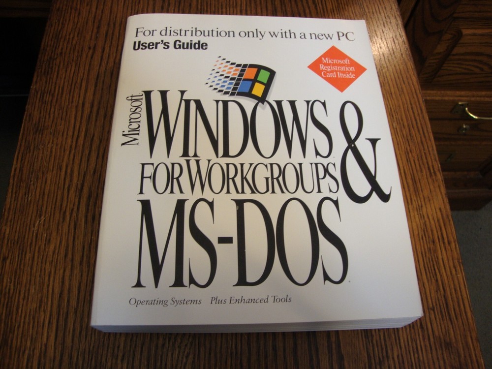 1994 Microsoft Windows For Workgroups & MS-DOS User's Guide Book