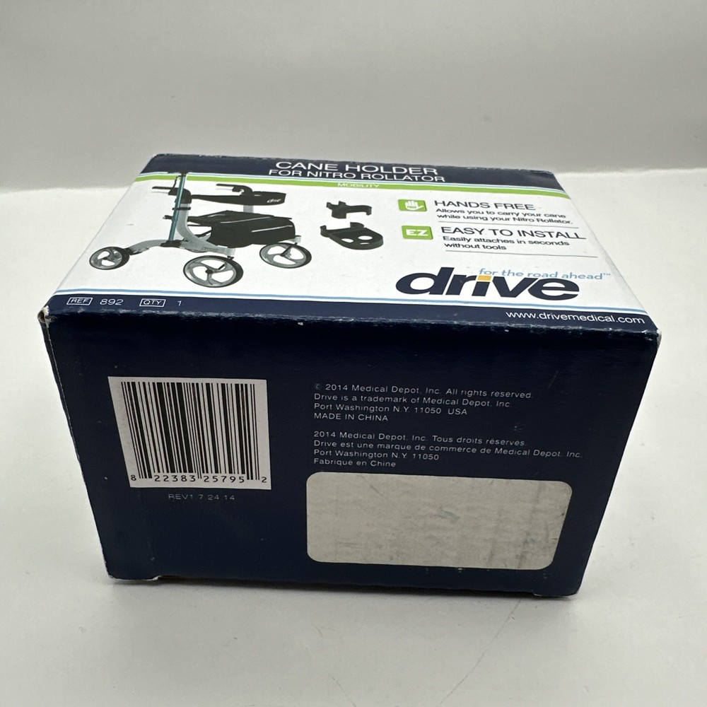 Drive Medical Nitro Rollator Cane Holder Attachment Mobility Walker Accessory