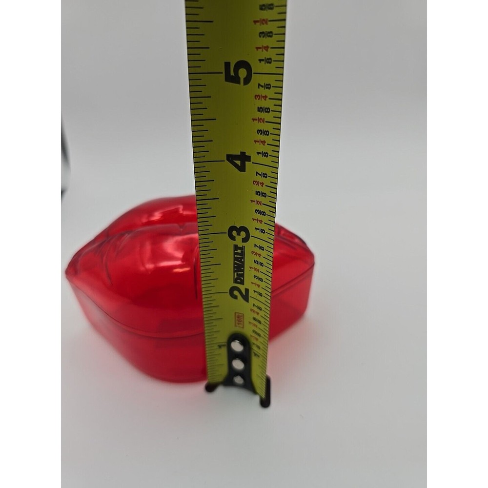 Clear Red Plastic Lips Container with Lid Amscan