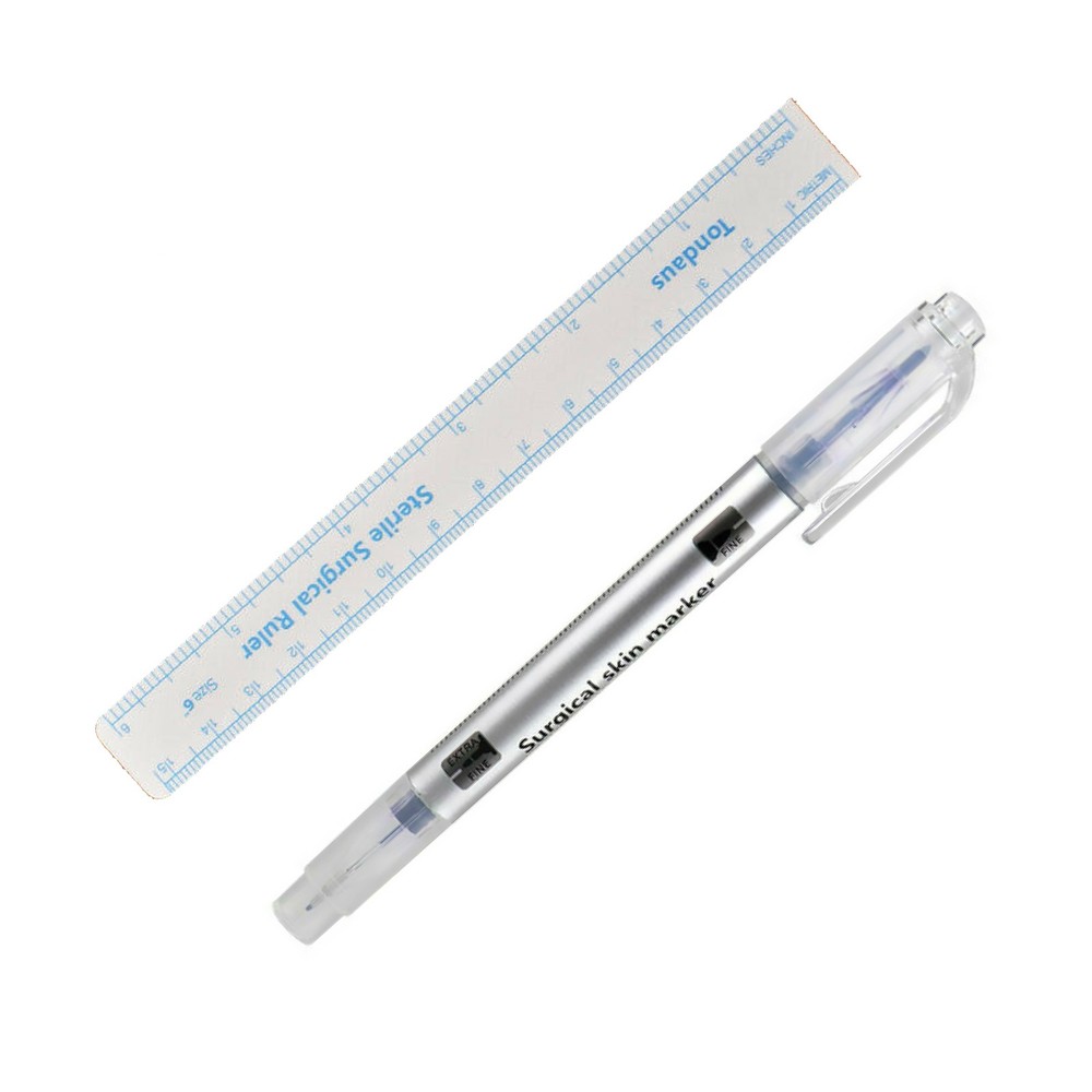 Semi Permanent Makeup Eyebrow Tattoo Marking Positioning Pen + Measuring Ruler E