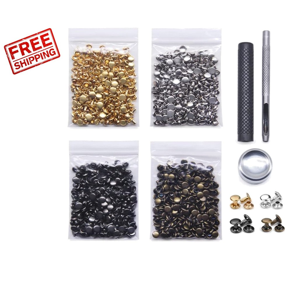 Comprehensive 400-Piece Leather Rivet Collection with Essential Fixing Tools