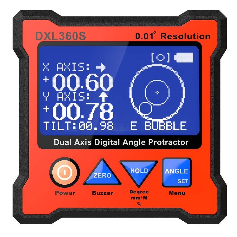 Dual Axis Digital Angle Protractor, Digital Level Angle Gauge GYRO + Gravity ...