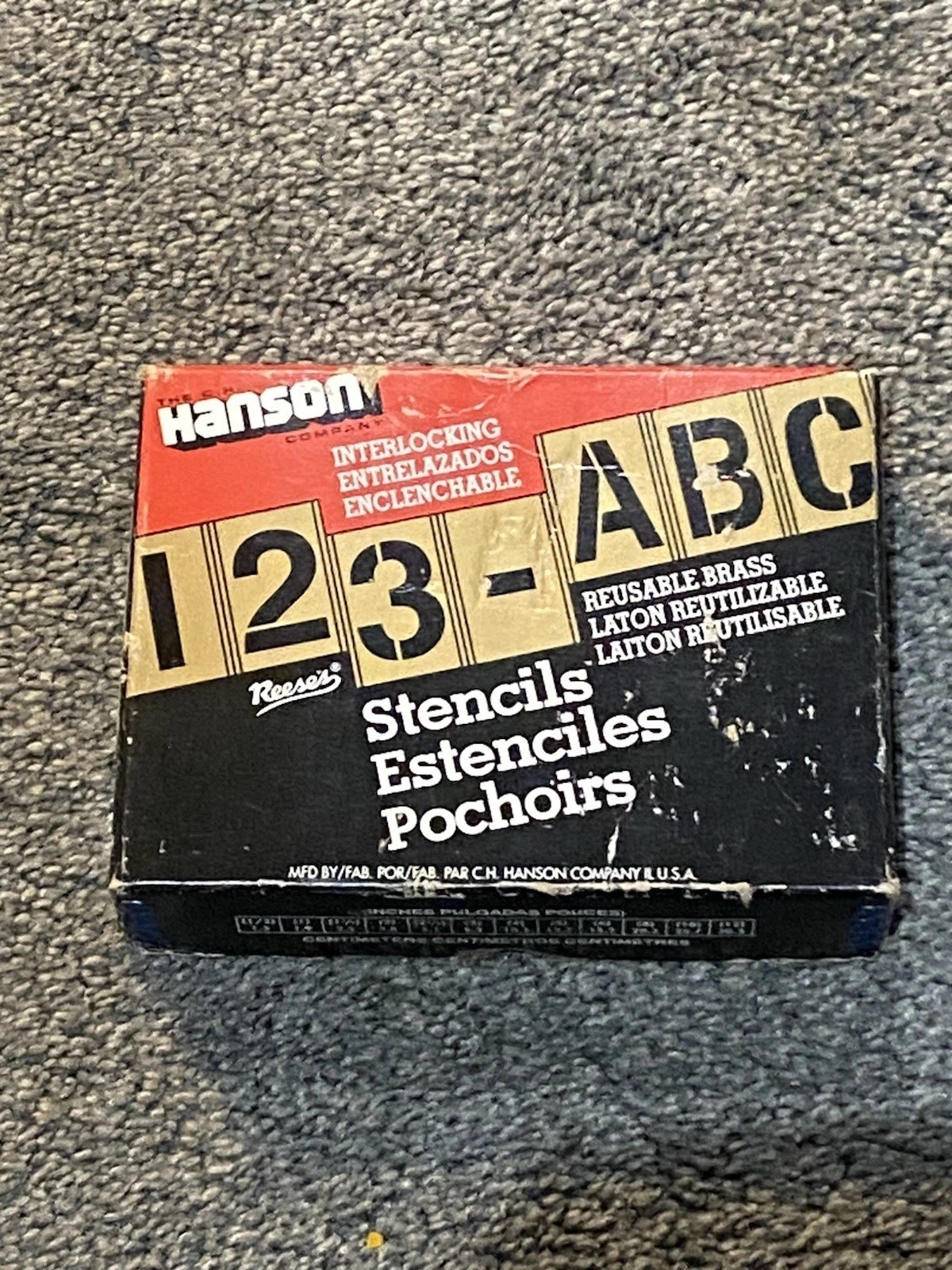CH Hanson 69 pc Reusable Brass Interlocking Stencils Numbers and Letters
