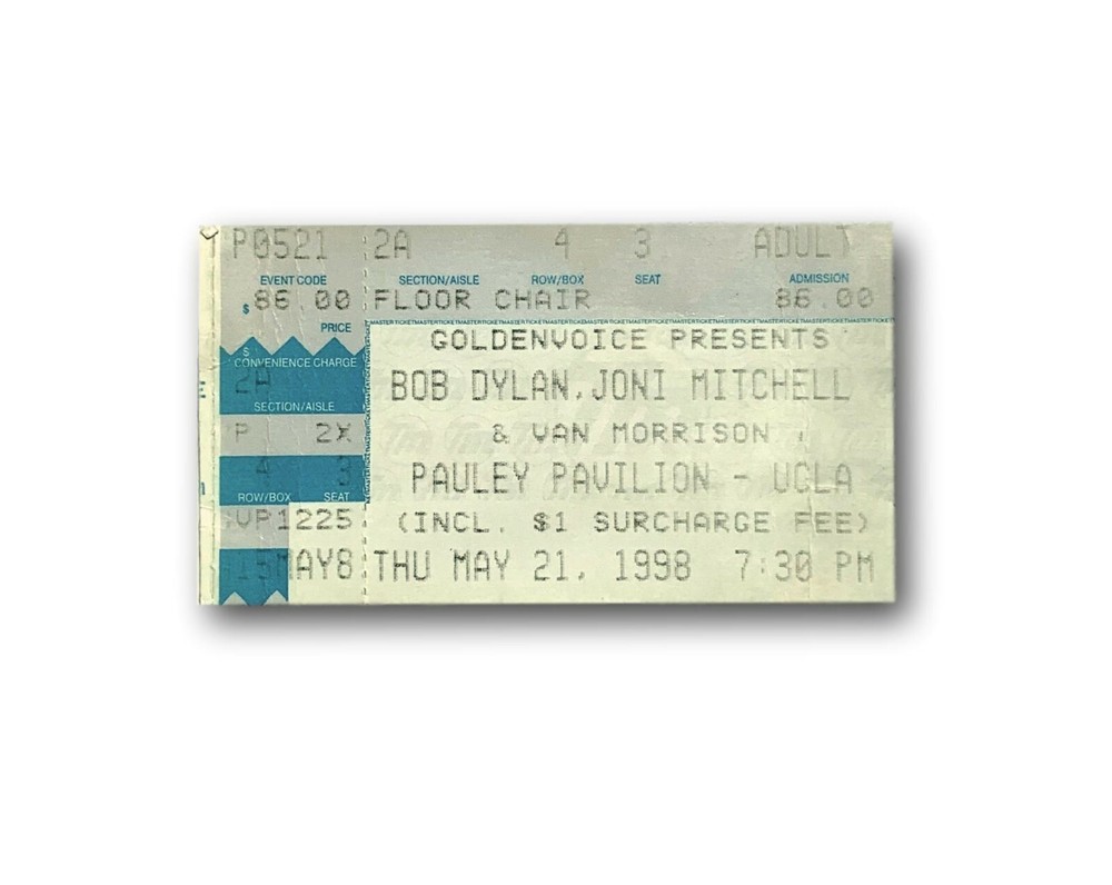 Bob Dylan Authentic 1998 Concert Ticket Pass Band Tour Mitchell Morrison