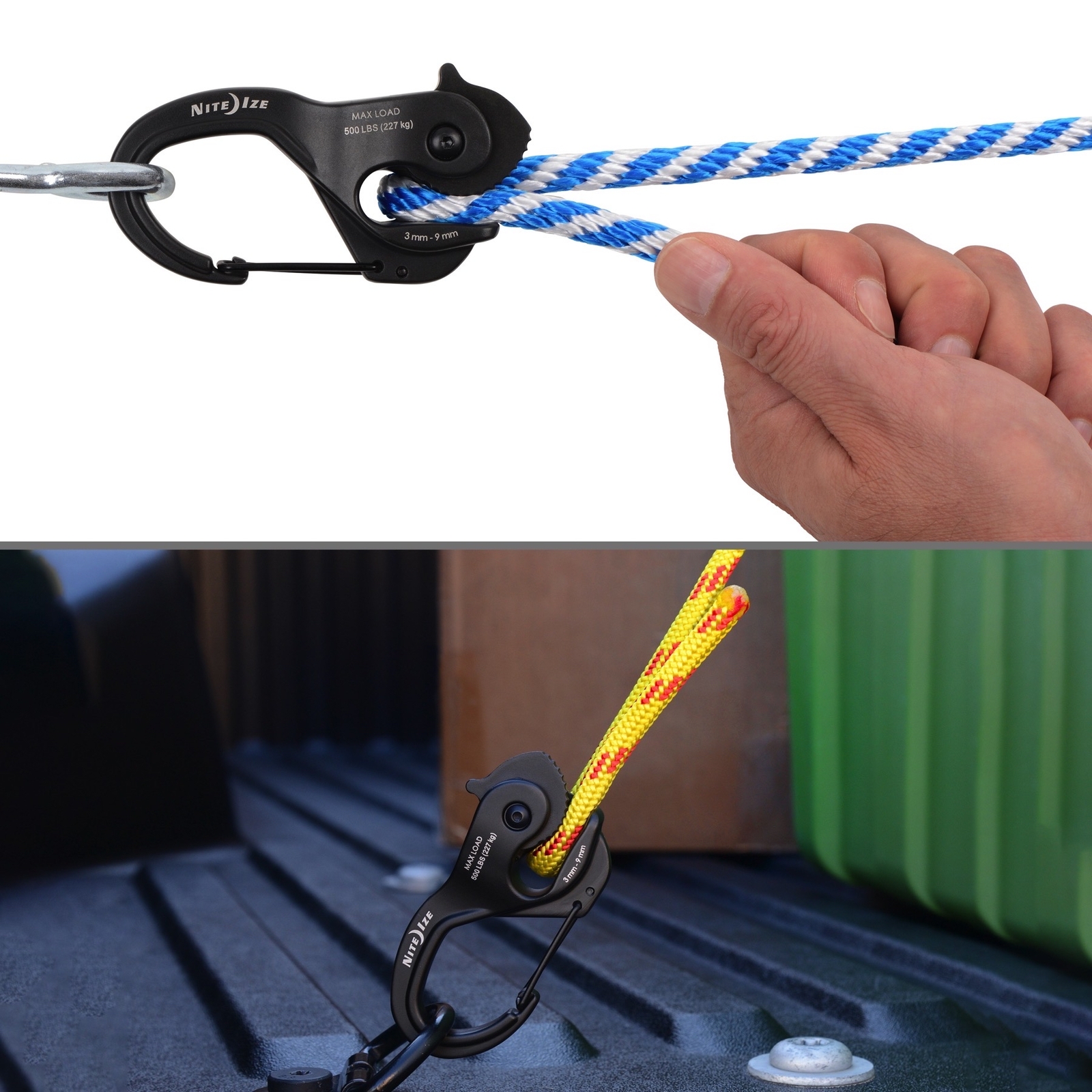 Nite Ize CamJam XT Aluminum Rope Tightener, Large - 500 lb Load Limit (2-Pack)