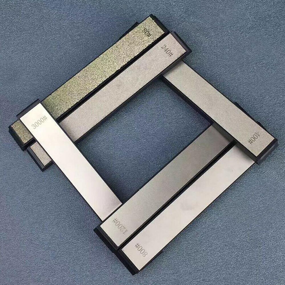 USA 6Pcs Grit Diamond Stone Knife Sharpener Household Kitchen Sharpening System