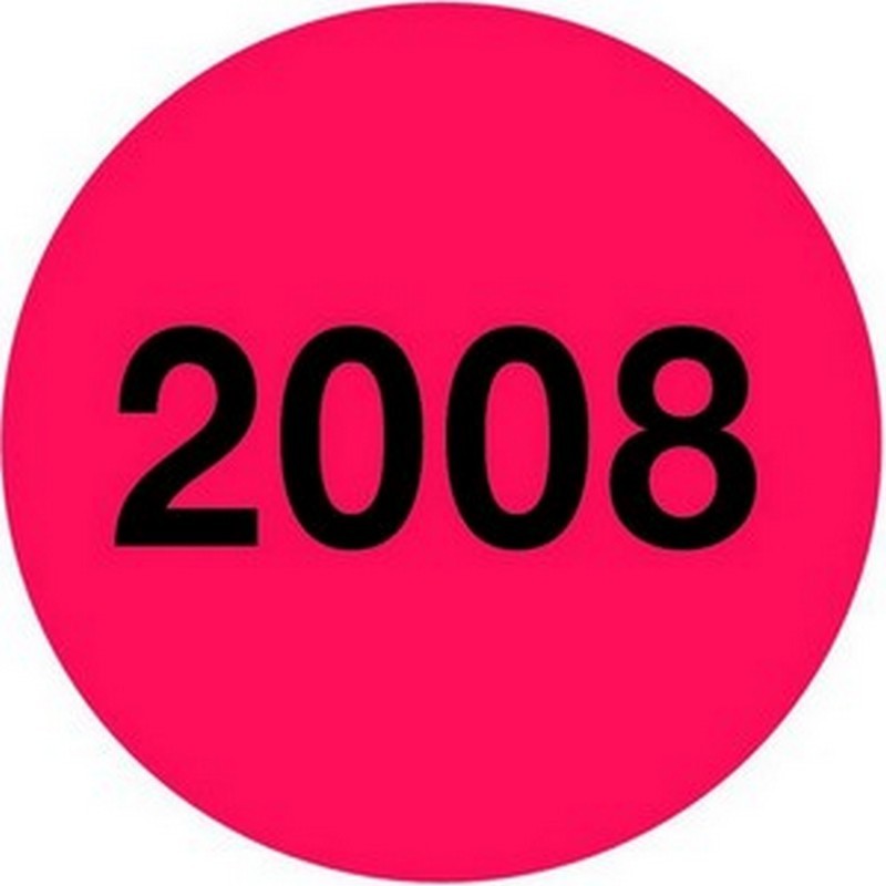 4" Diameter Red Calendar Year Circle Labels (500 per Roll)