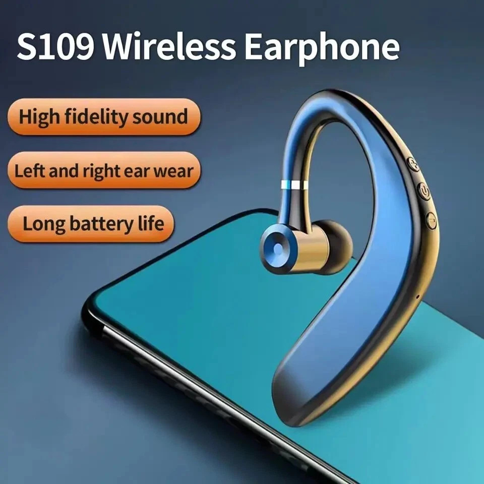 Bluetooth 5.2 Earpiece Wireless Headset Noise Cancelling Driving Trucker Earbuds