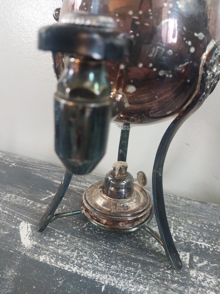 Silver-Plated Coffee or Tea Urn Warmer w/Burner
