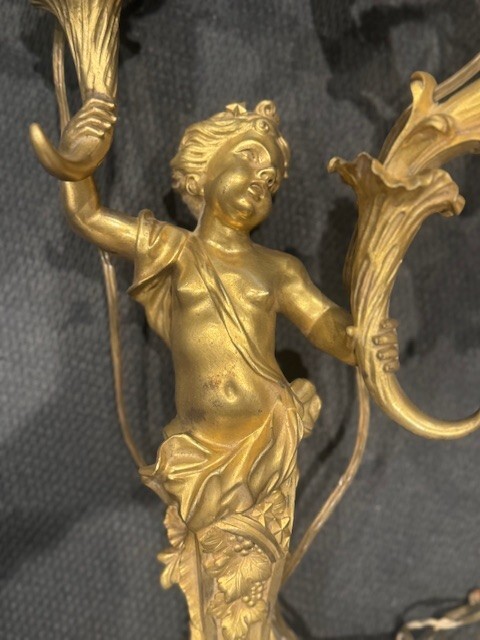 antique gold on bronze candelabra sconce