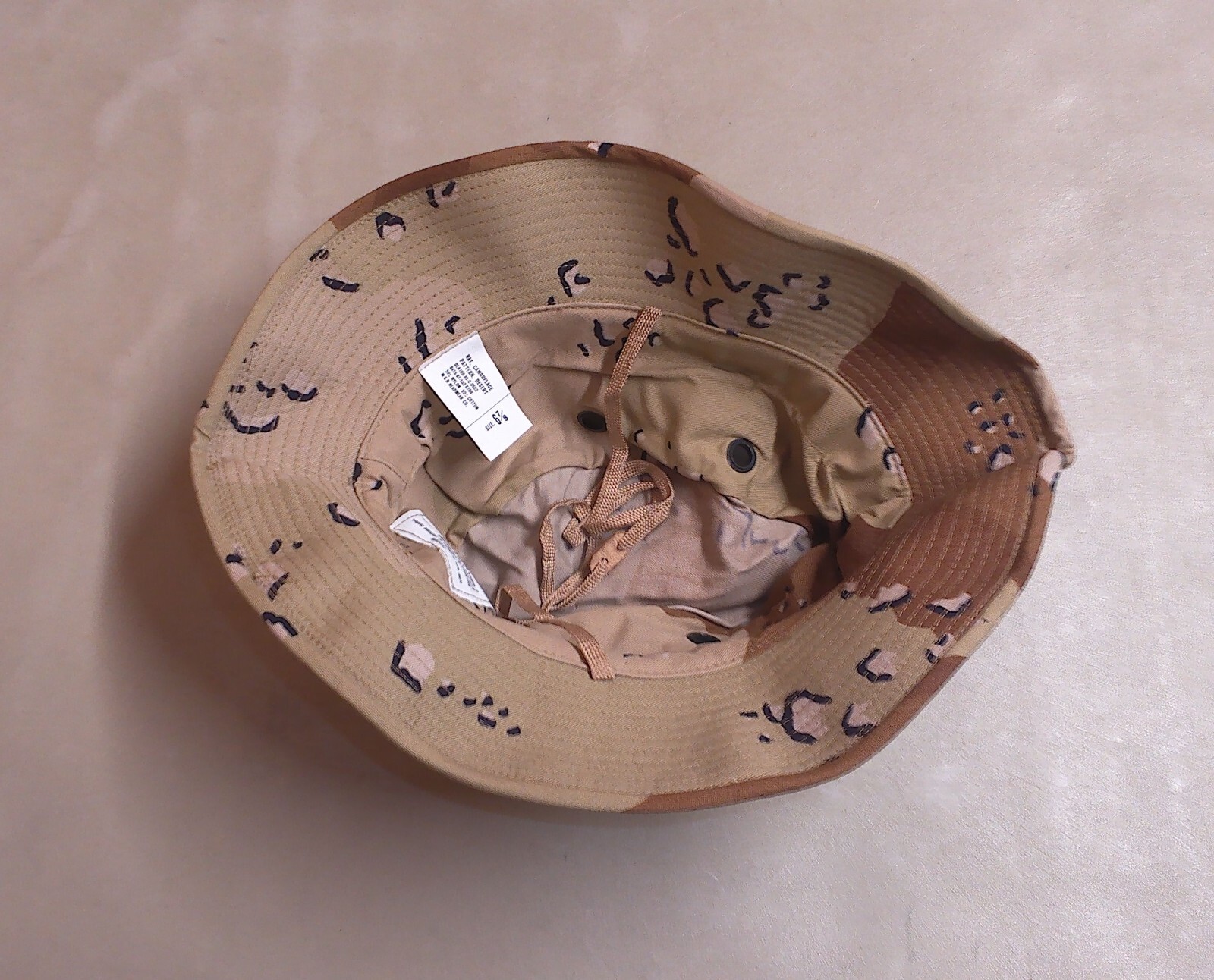 Vintage Gulf War Era USGI Desert Chocolate Chip Camo Sun Boonie Hat Cap 6-7/8