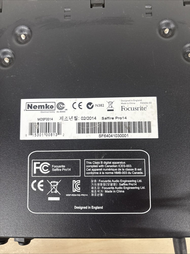 Focusrite Saffire Pro 14 FireWire Recording Audio Interface