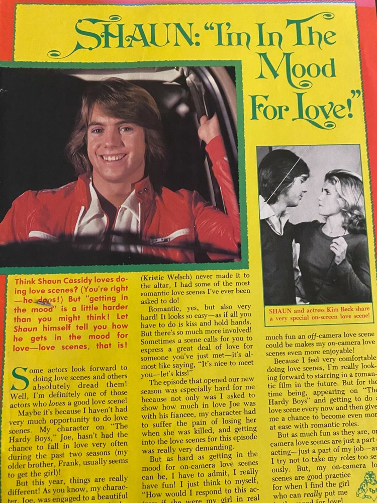 Shaun Cassidy, Full Page Vintage Clipping
