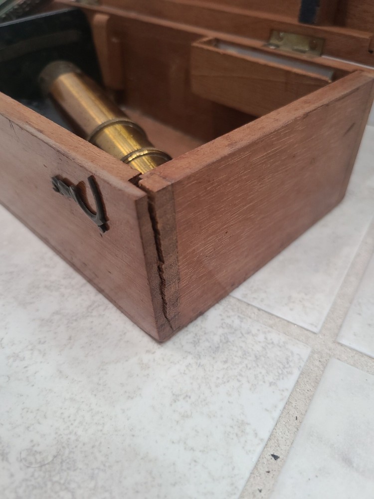 Vintage Brass Microscope Improved Household