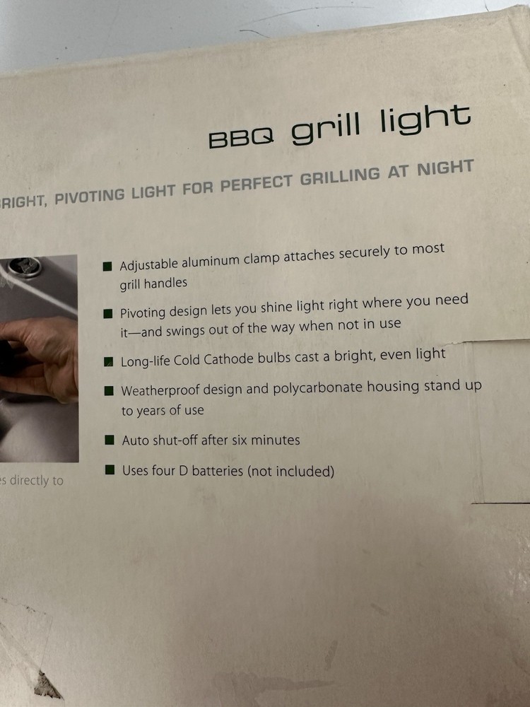 Brookstone BBQ Pivoting Handle-mount LED Grill Light w/ Auto shutoff
