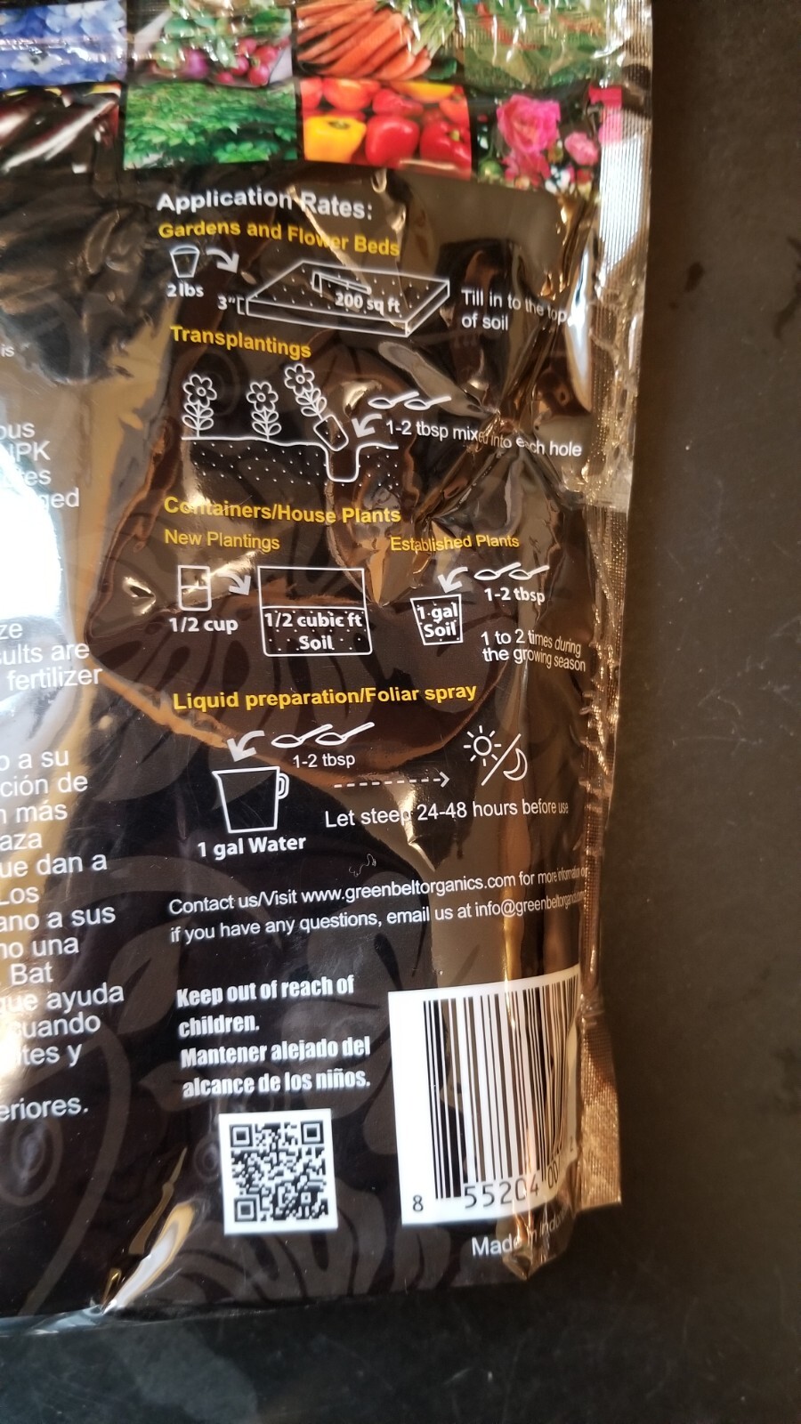 Greenbelt Organics Bat Guano Odorless Phosphate 0-20-0 Fertilizer 2 Lbs/ 32 Oz