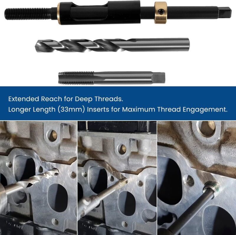 M11 x 1.5 Head Bolt Thread Repair Kit 35119S For Honda Toyota Ford GM Nissan KIA