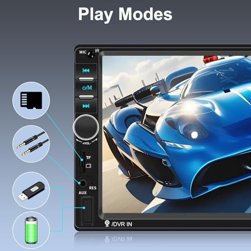 Double Din Car Stereo with Bluetooth and Wired Mirror Link + Multiple UI