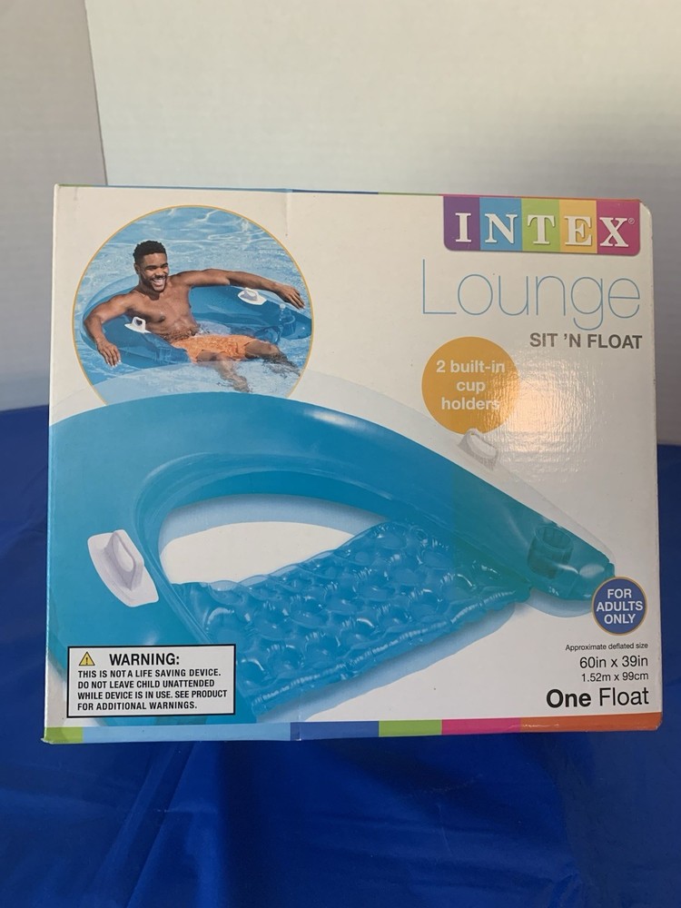 Intex Inflatable Pool Lounge With 2 Built-in Cup Holders Sit-n-Float