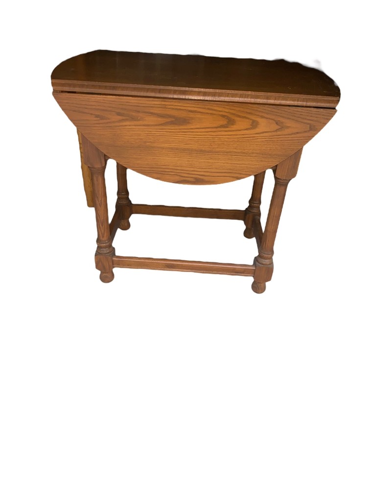 Pennsylvania Ash Vintage Solid Wood Drop Leaf End Table w/ Drawer