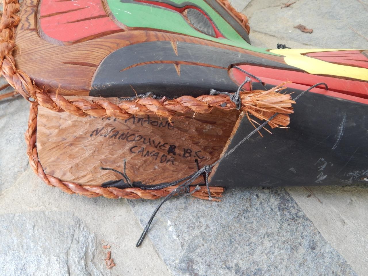 LARGE NW SQUAMISH INDIAN CANADA SGND ARTICULATED EAGLE MASK KURTIS ANTONE XLNT !