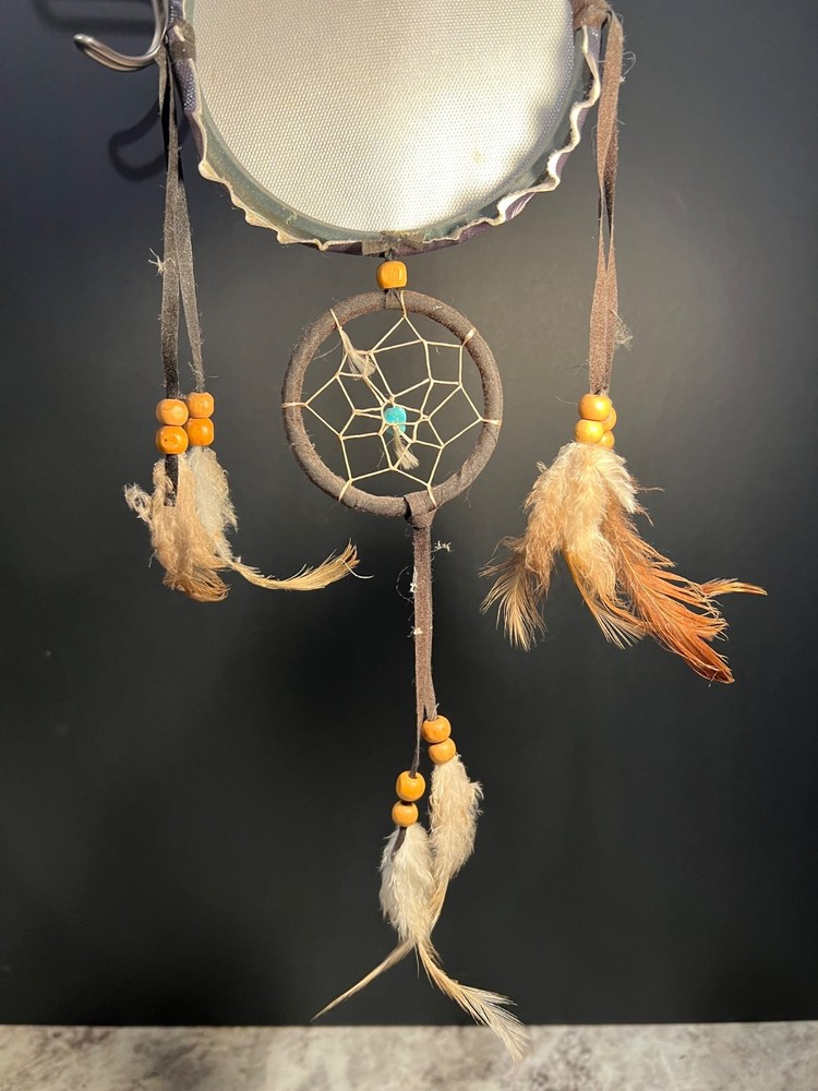 Wolf Theme Webbed Dream Catcher - Small Size - Preowned Native American