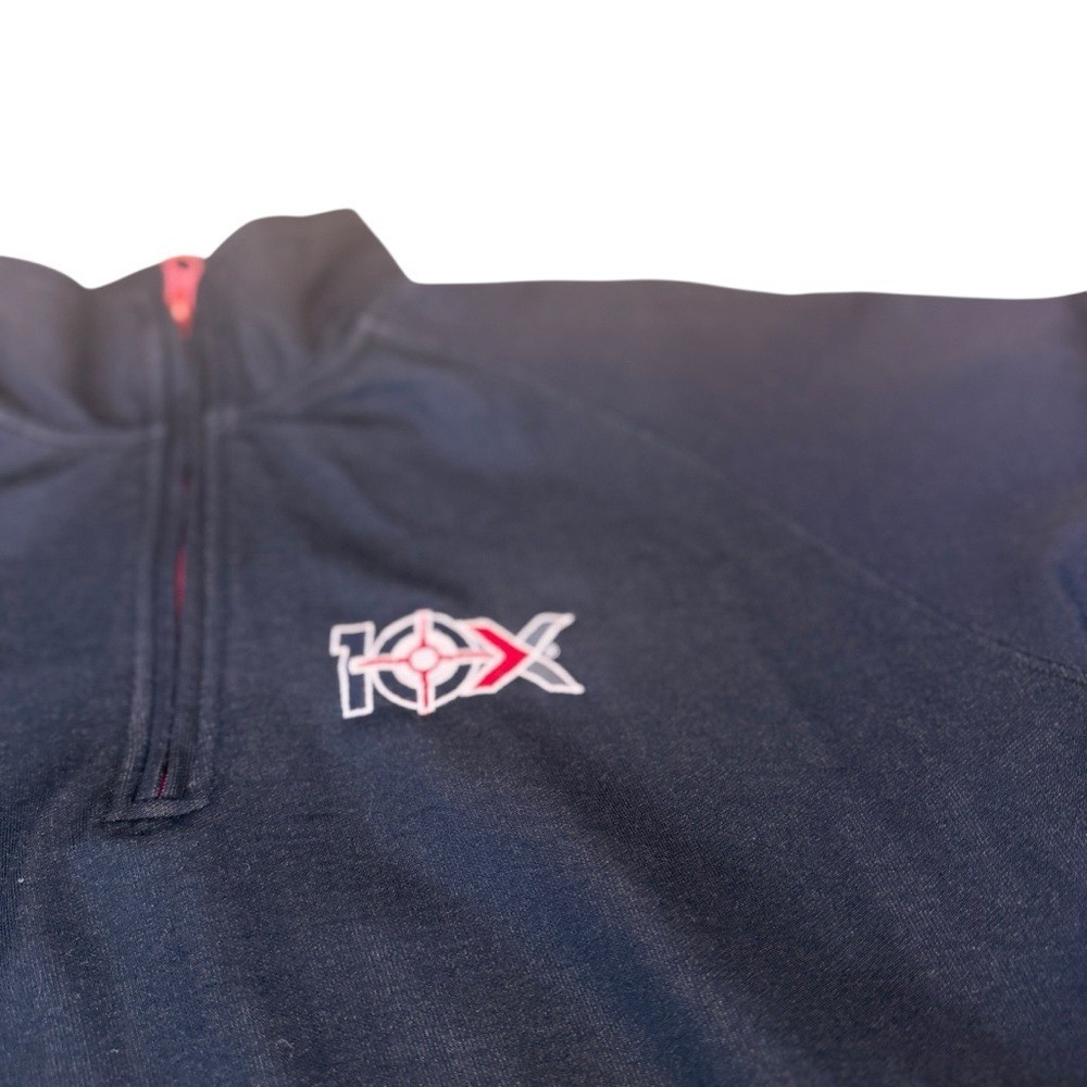 IOX Black Quarter Zip Pullover Mens Medium Athletic Minimal Logo Top EUC Gym Pro