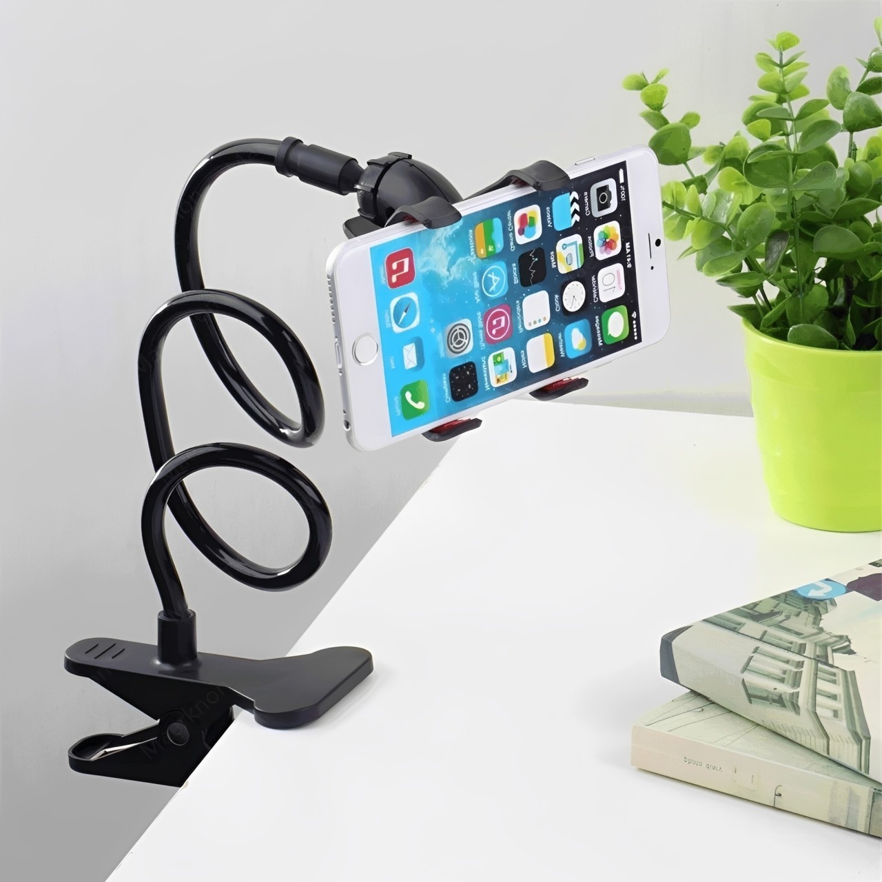 Universal Lazy Mobile Phone Gooseneck Stand Holder Flexible Bed Desk Table Clip